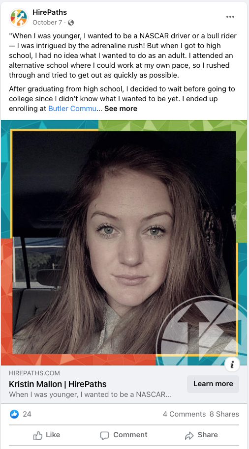 HirePaths Facebook ad